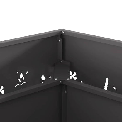 Fire Pit Black 60 x 60 x 30 cm Weathering Steel