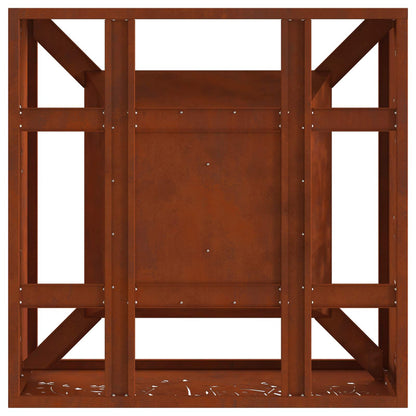 Fire Pit Rusty 60 x 60 x 30 cm Weathering Steel