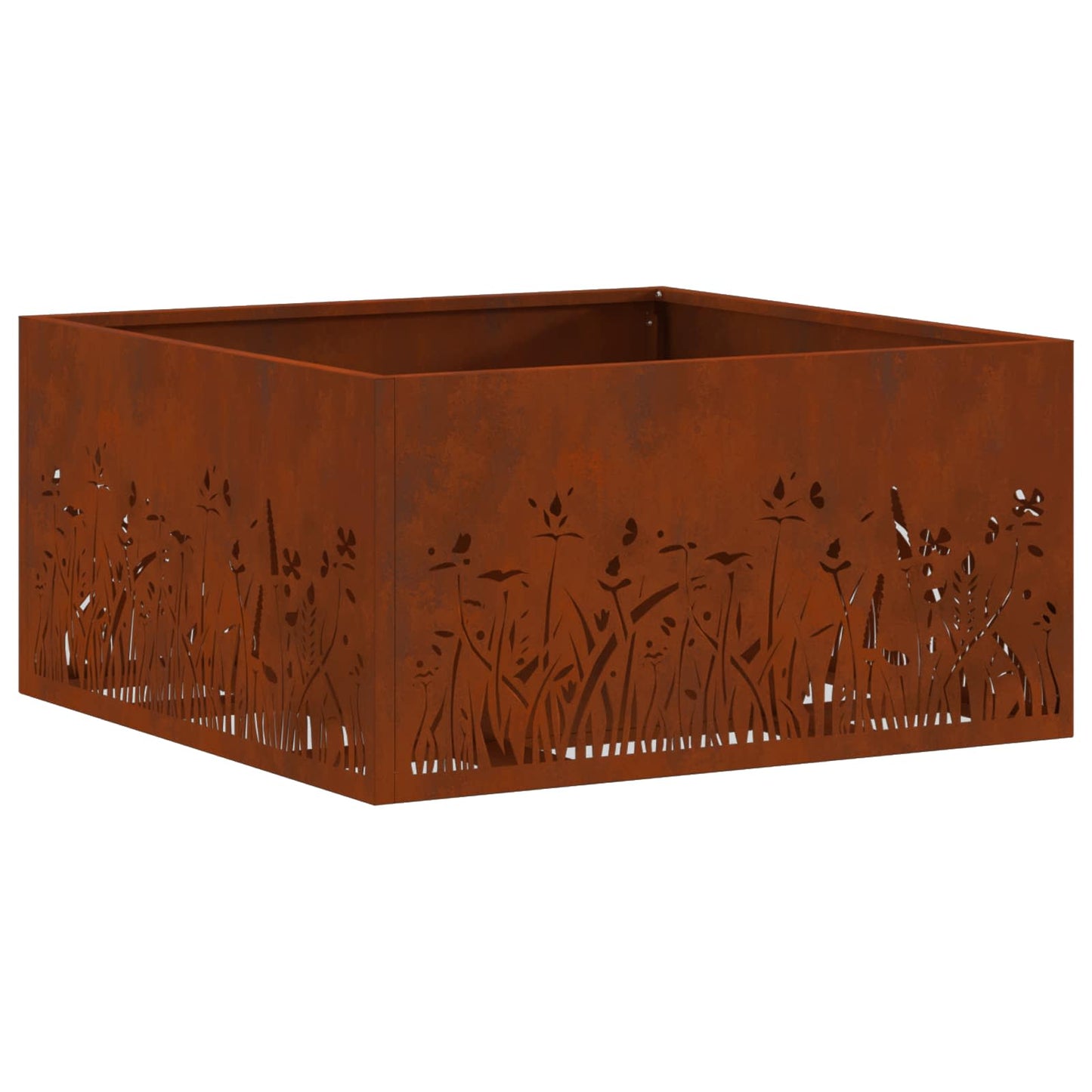 Fire Pit Rusty 60 x 60 x 30 cm Weathering Steel
