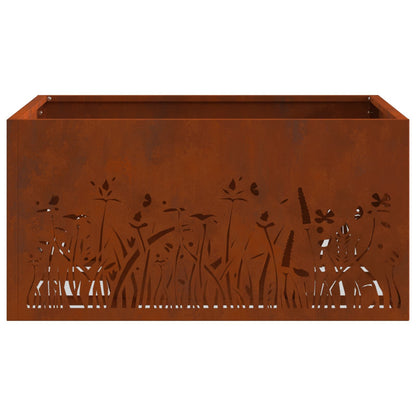 Fire Pit Rusty 60 x 60 x 30 cm Weathering Steel