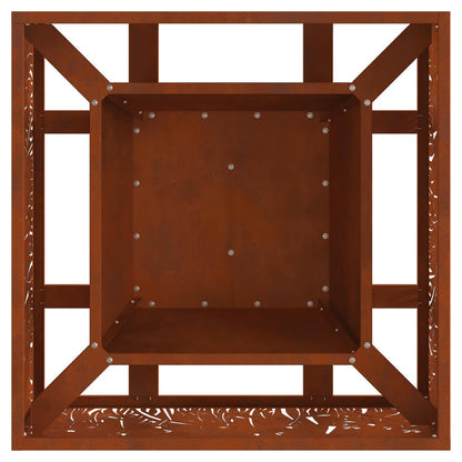 Fire Pit Rusty 60 x 60 x 30 cm Weathering Steel