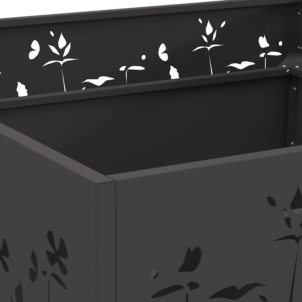 Fire Pit Black 80 x 80 x 30 cm Weathering Steel