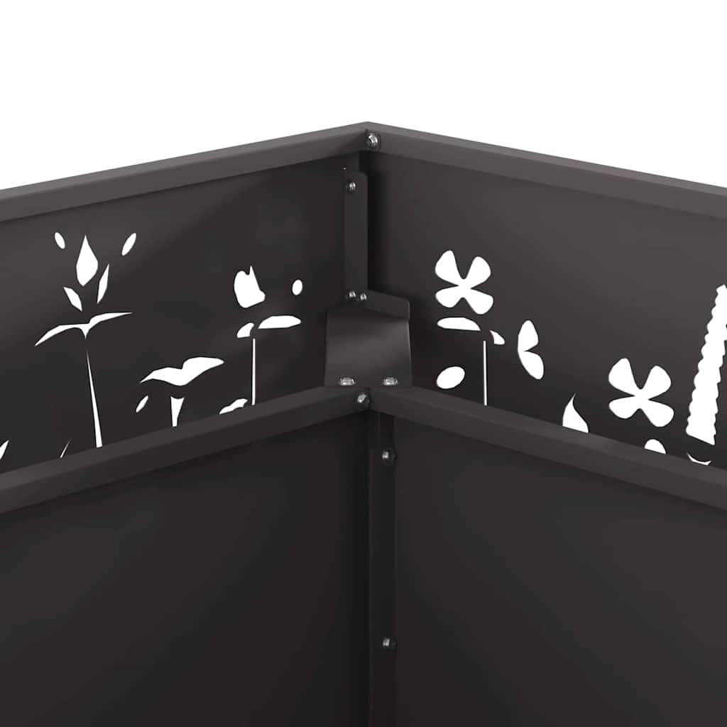 Fire Pit Black 80 x 80 x 30 cm Weathering Steel