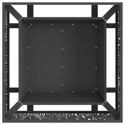 Fire Pit Black 80 x 80 x 30 cm Weathering Steel