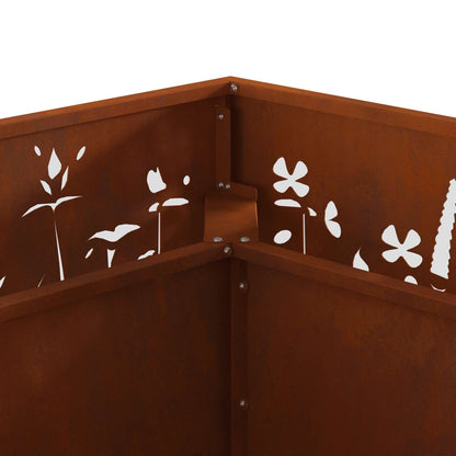 Fire Pit Rusty 80 x 80 x 30 cm Weathering Steel