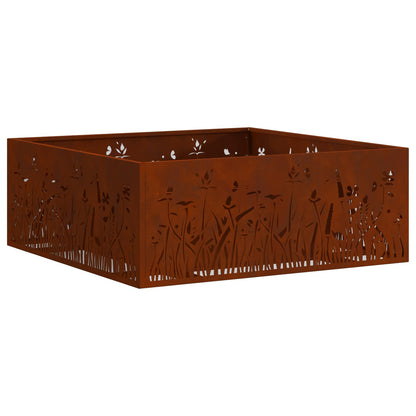Fire Pit Rusty 80 x 80 x 30 cm Weathering Steel