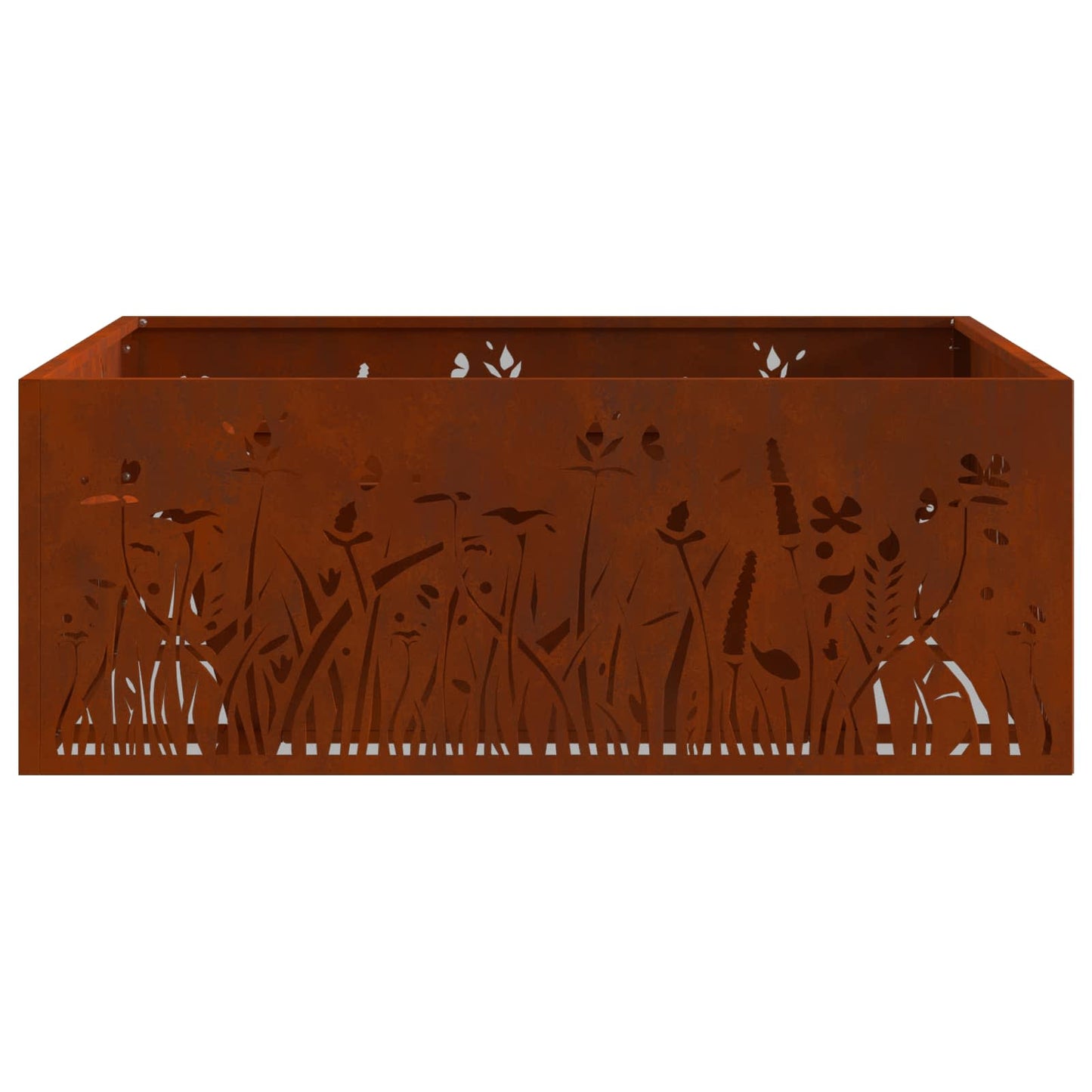 Fire Pit Rusty 80 x 80 x 30 cm Weathering Steel