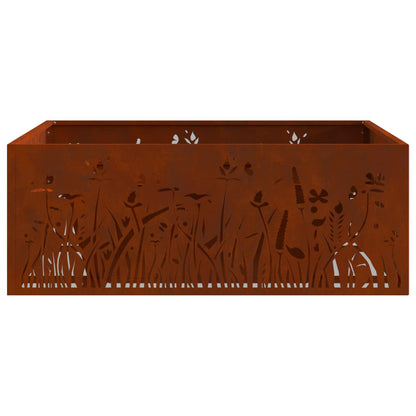 Fire Pit Rusty 80 x 80 x 30 cm Weathering Steel