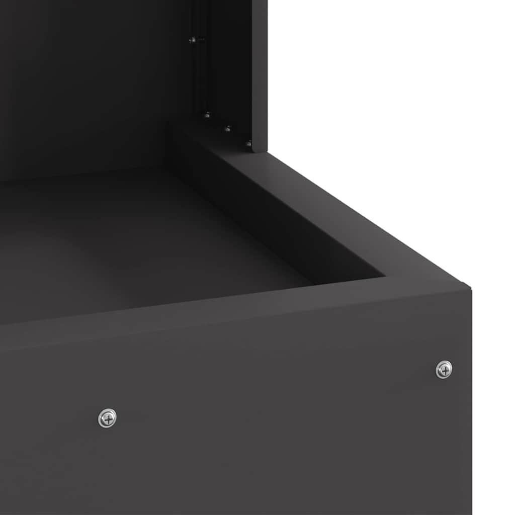 Fire Pit Black 35 x 35 x 100 cm Weathering Steel