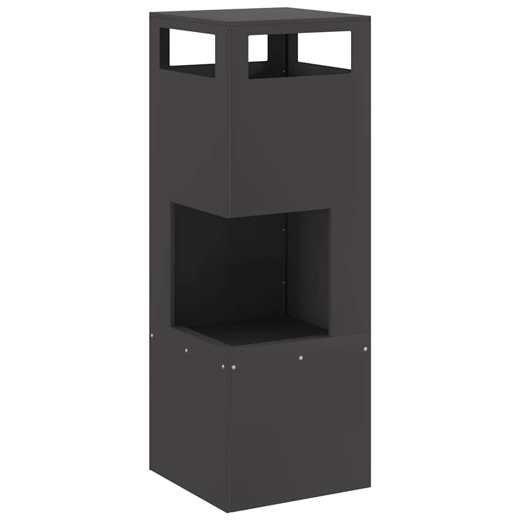 Fire Pit Black 35 x 35 x 100 cm Weathering Steel