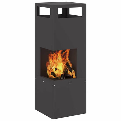 Fire Pit Black 35 x 35 x 100 cm Weathering Steel