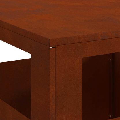 Fire Pit Brown 35 x 35 x 100 cm Weathering Steel