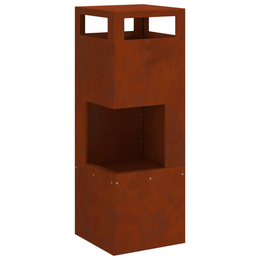Fire Bowl Brown 35 x 35 x 100 cm Weathering Steel