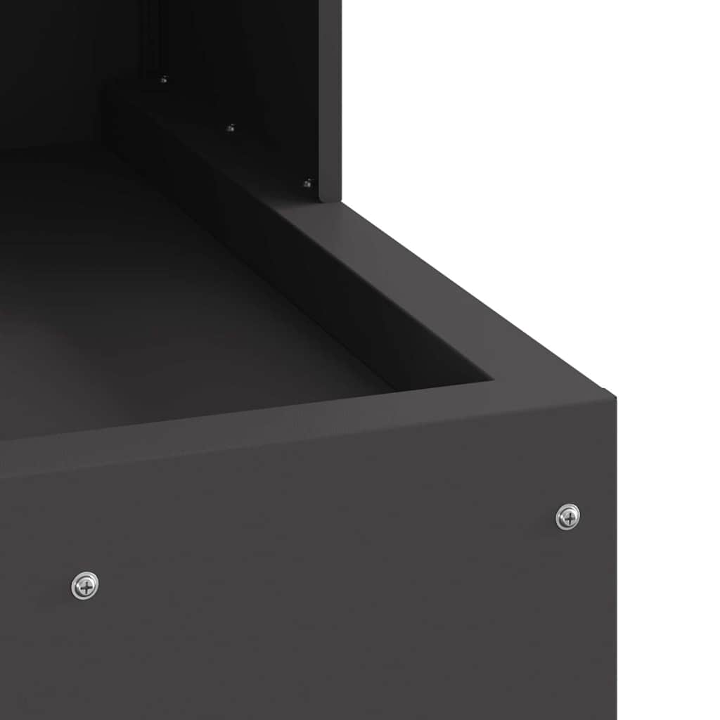 Fire Pit Black 50 x 50 x 100 cm Weathering Steel