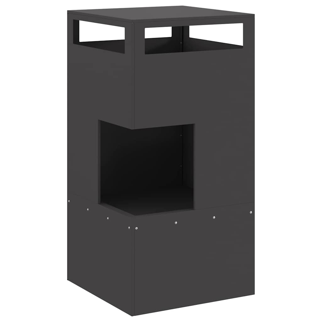 Fire Pit Black 50 x 50 x 100 cm Weathering Steel