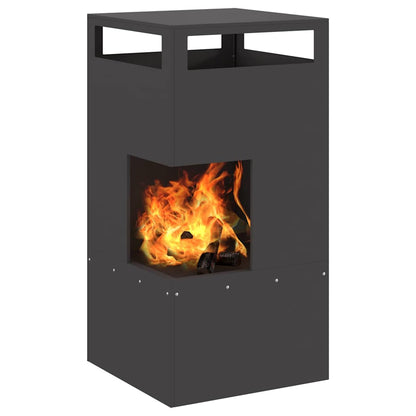 Fire Pit Black 50 x 50 x 100 cm Weathering Steel