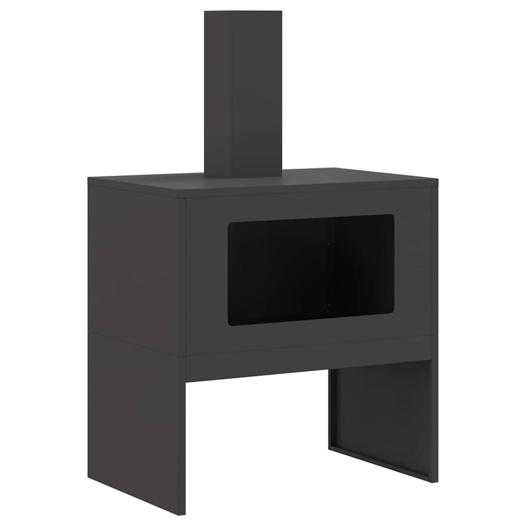 Fire Pit Black 60 x 40 x 96 cm Weathering steel