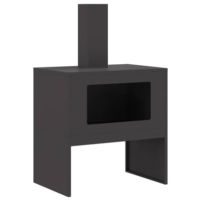 Fire Pit Black 60 x 40 x 96 cm Weathering steel