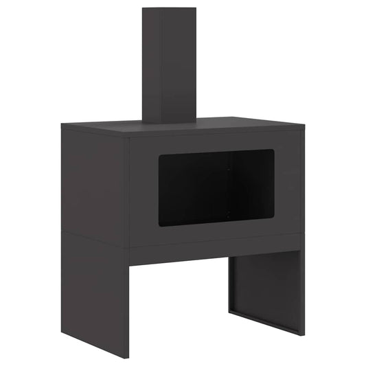 Fire Pit Black 60 x 40 x 96 cm Weathering steel