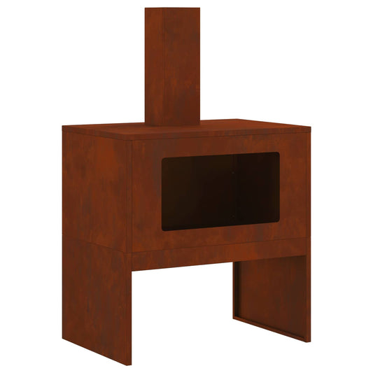 Fire Pit Rusty 60 x 40 x 96 cm Weathering Steel