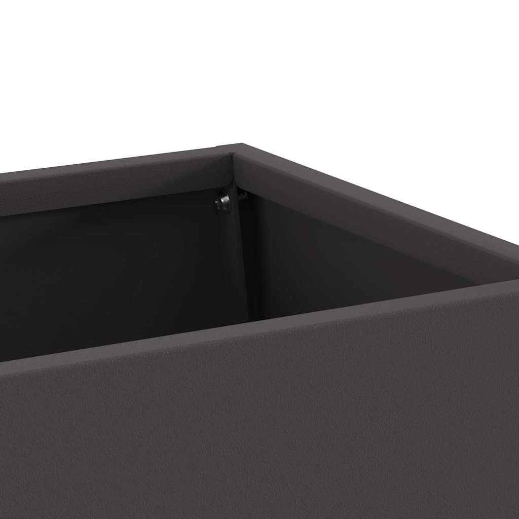 Fire Pit Black 60 x 35 x 100 cm Weathering Steel