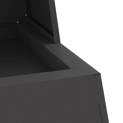 Fire Pit Black 60 x 35 x 100 cm Weathering Steel