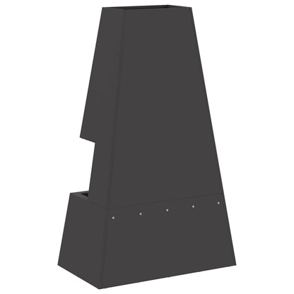 Fire Pit Black 60 x 35 x 100 cm Weathering Steel