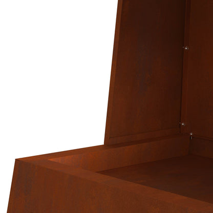 Fire Pit Rusty 60 x 35 x 100 cm Weathering Steel