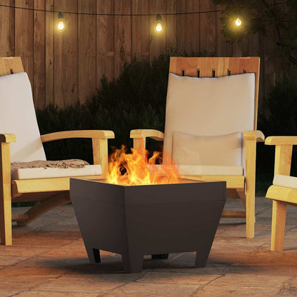 Fire Pit Black 50 x 50 x 38 cm Weathering Steel