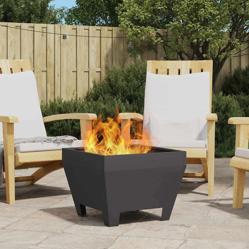Fire Pit Black 50 x 50 x 38 cm Weathering Steel