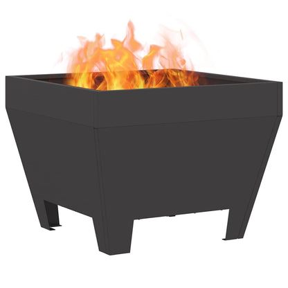 Fire Pit Black 50 x 50 x 38 cm Weathering Steel