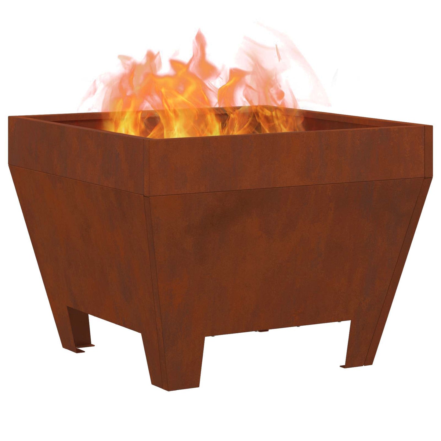 Fire Pit Rusty 50 x 50 x 38 cm Weathering Steel