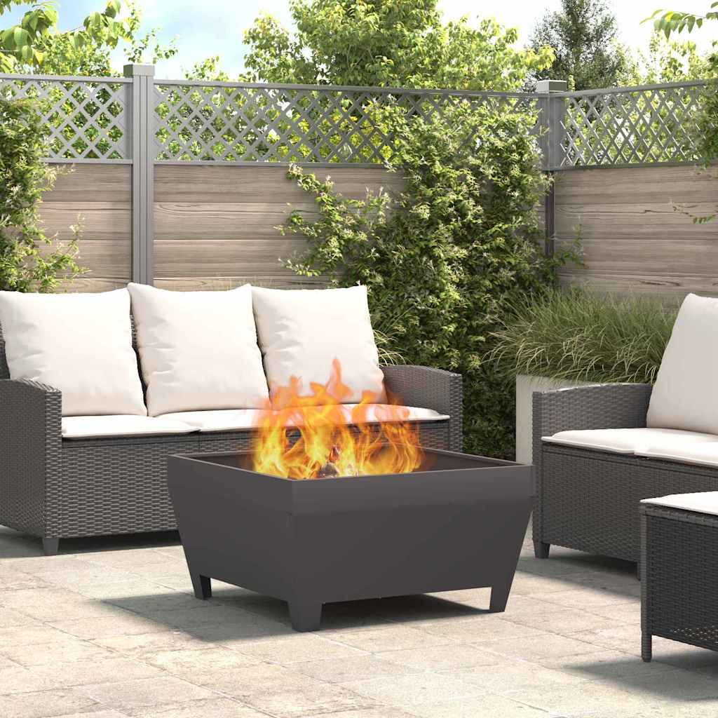Fire Pit Black 80 x 80 x 43 cm Weathering Steel