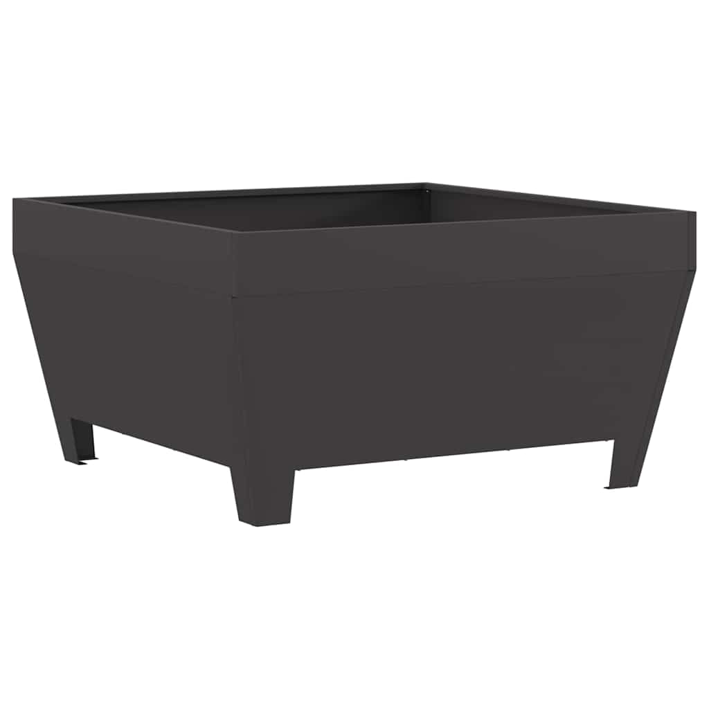 Fire Pit Black 80 x 80 x 43 cm Weathering Steel