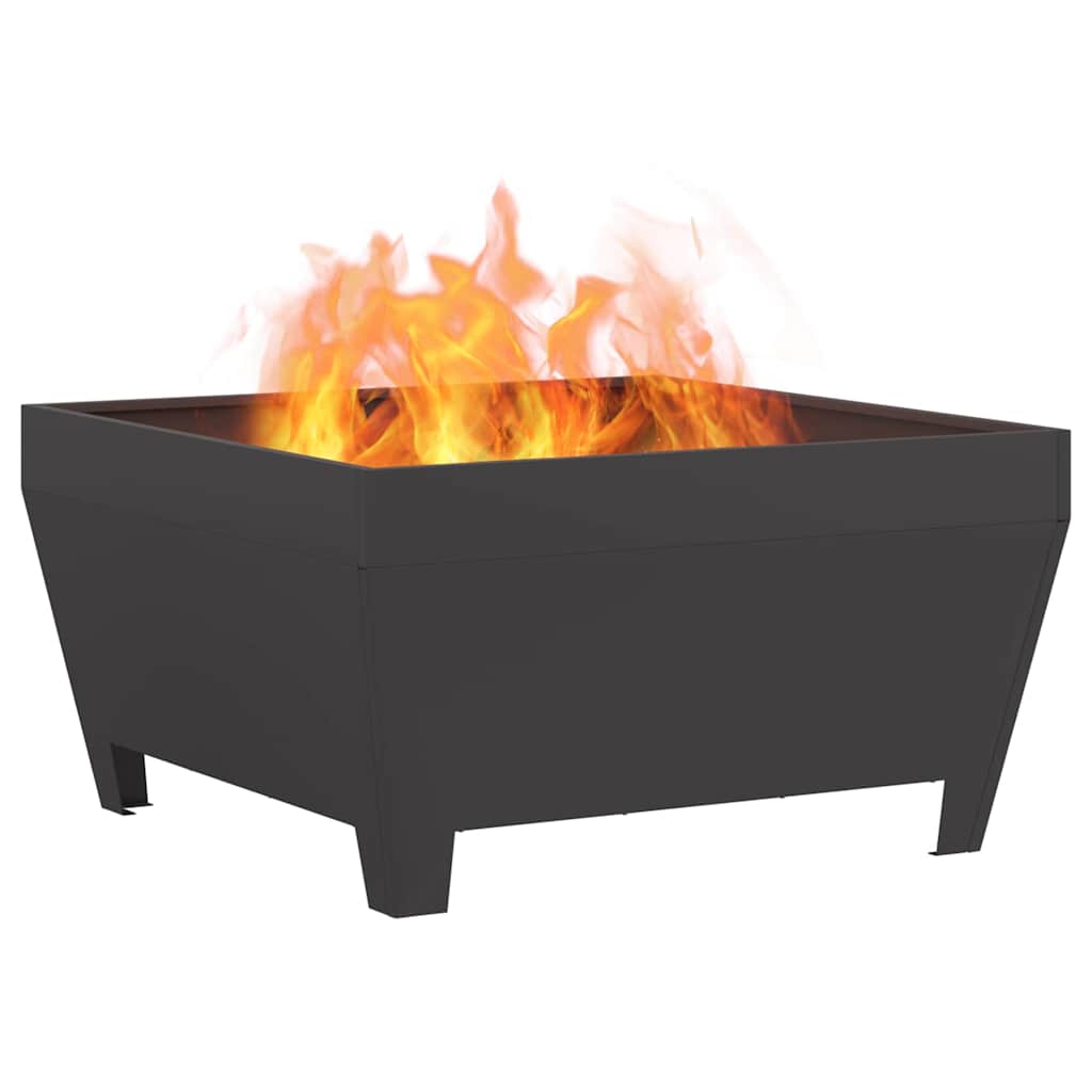 Fire Pit Black 80 x 80 x 43 cm Weathering Steel