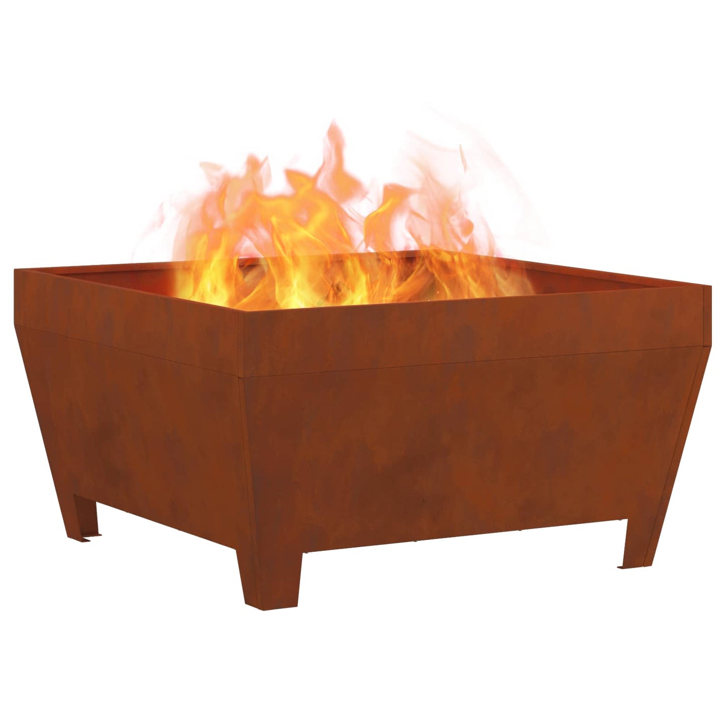 Fire Pit Brown 31.50 x 31.50 x 16.93 in Weathering Steel