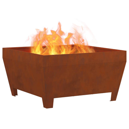 Fire Pit Brown 31.50 x 31.50 x 16.93 in Weathering Steel