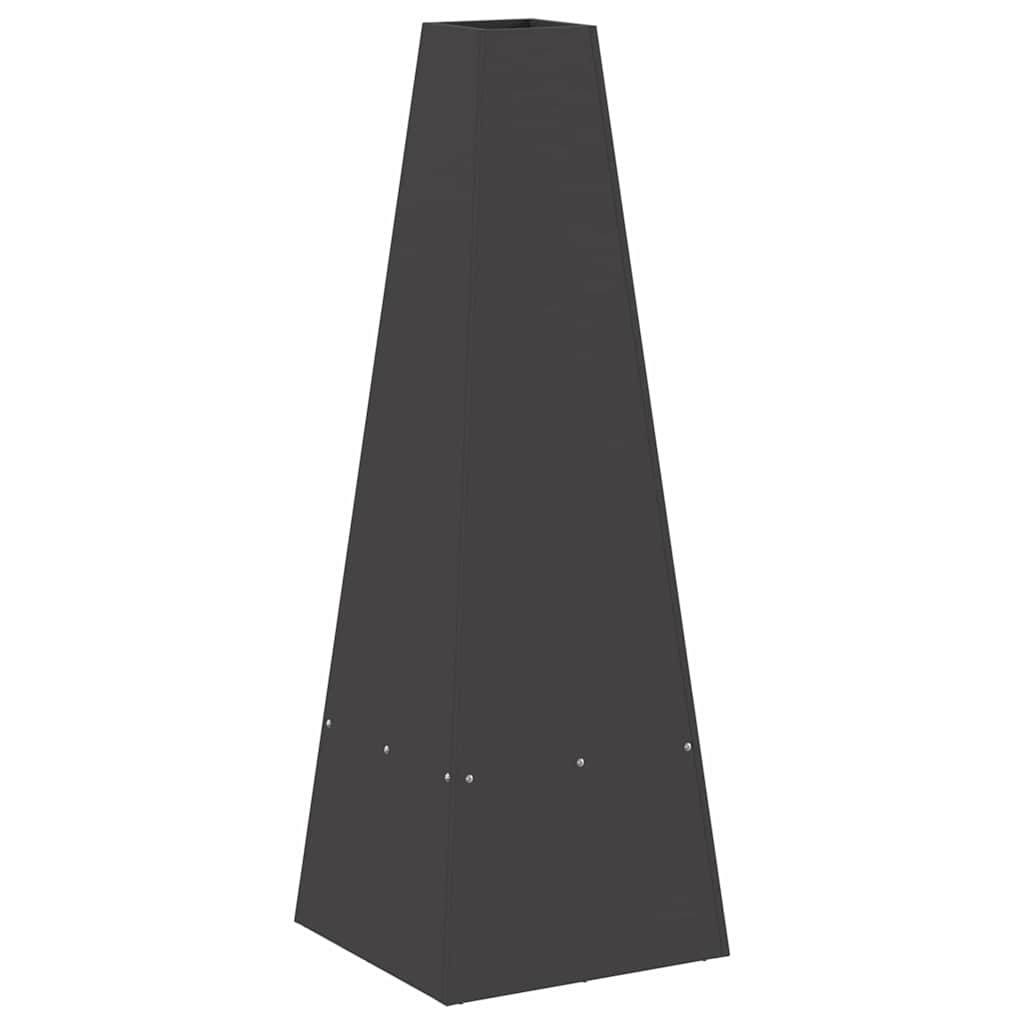 Fire Pit Black 35 x 35 x 100 cm Weathering Steel