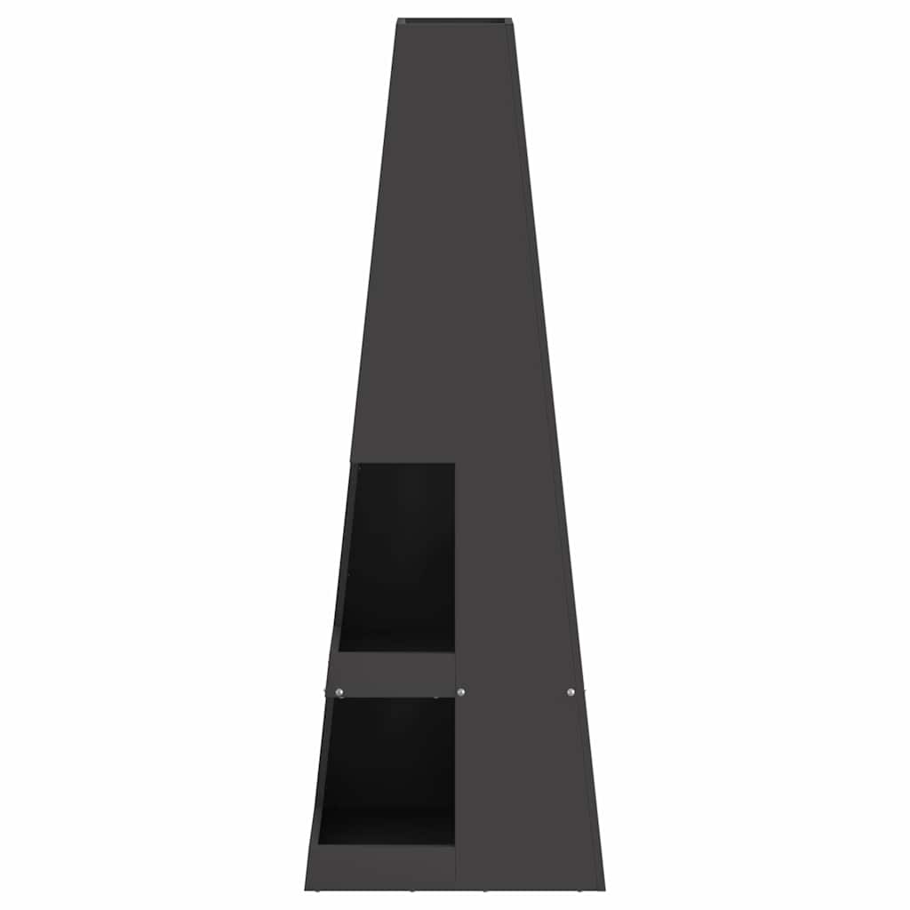 Fire Pit Black 35 x 35 x 100 cm Weathering Steel