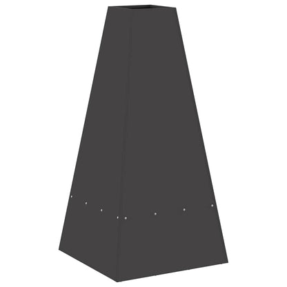 Fire Pit Black 50 x 50 x 100 cm Weathering Steel