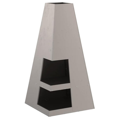 Fire Pit Brown 50 x 50 x 100 cm Weathering Steel