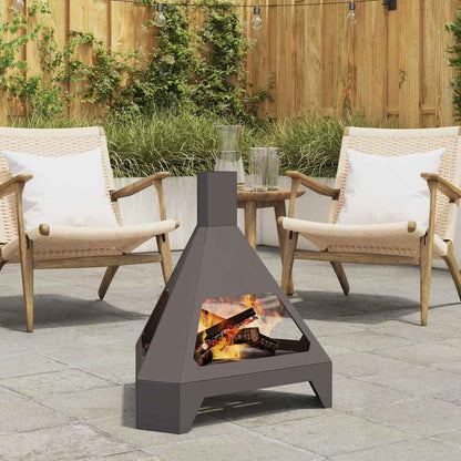 Fire Pit Black 50 x 43 x 52 cm Weathering Steel