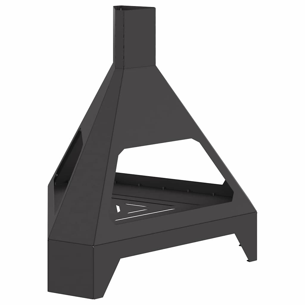 Fire Pit Black 50 x 43 x 52 cm Weathering Steel