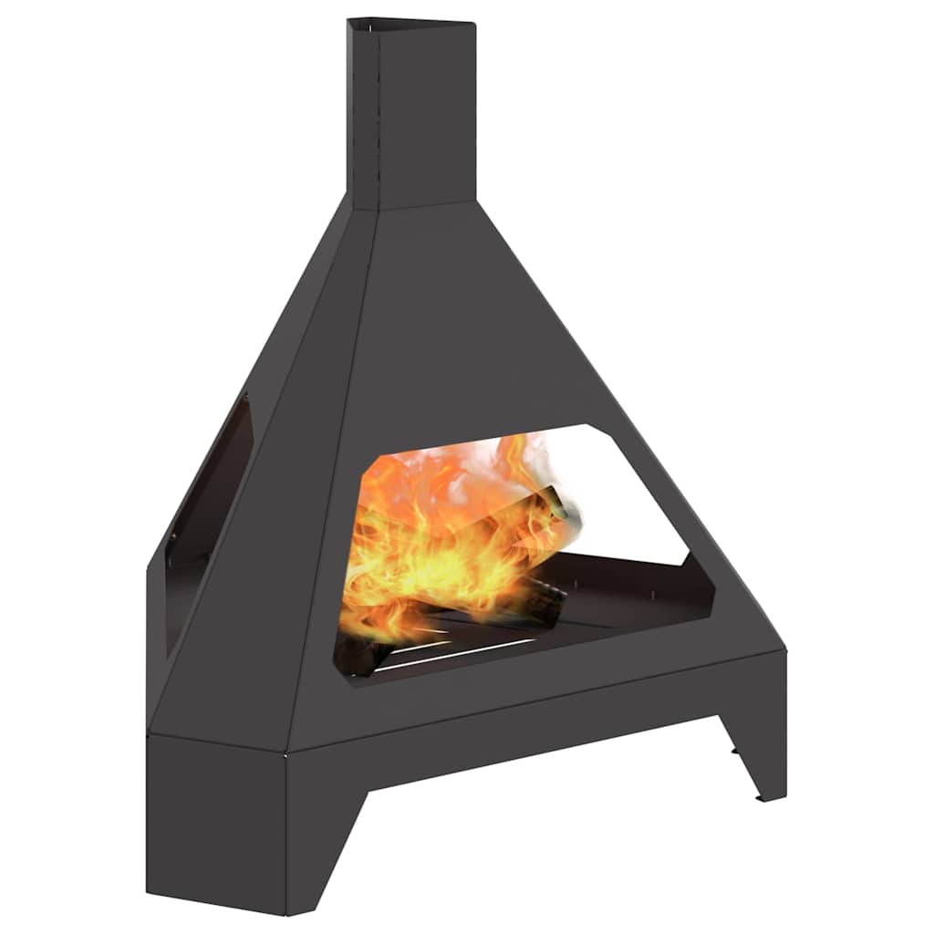 Fire Pit Black 50 x 43 x 52 cm Weathering Steel