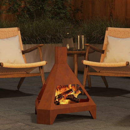 Fire Pit Rusty 50 x 43 x 52 cm Weathering Steel