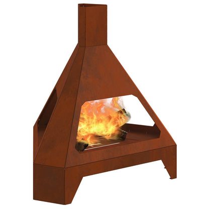 Fire Pit Rusty 50 x 43 x 52 cm Weathering Steel
