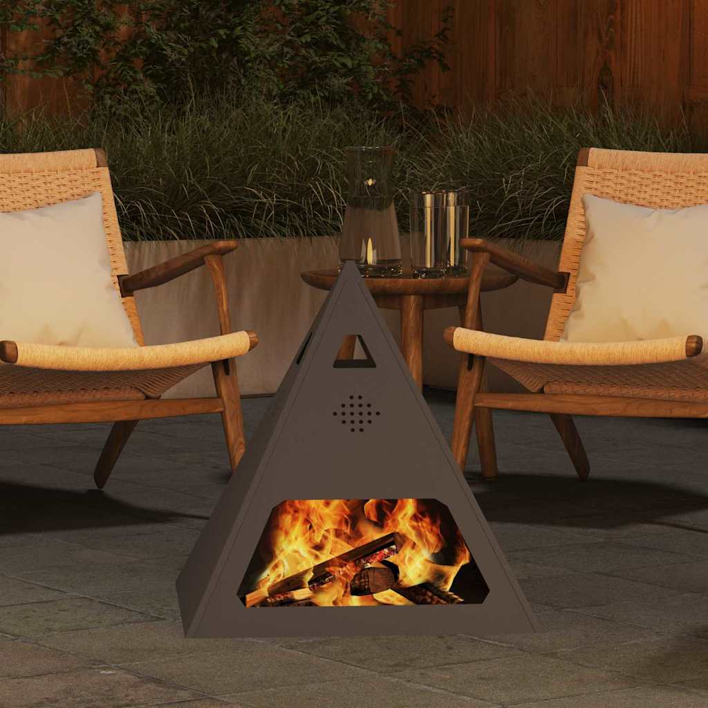 Fire Pit Black 50 x 50 x 51 cm Weathering steel