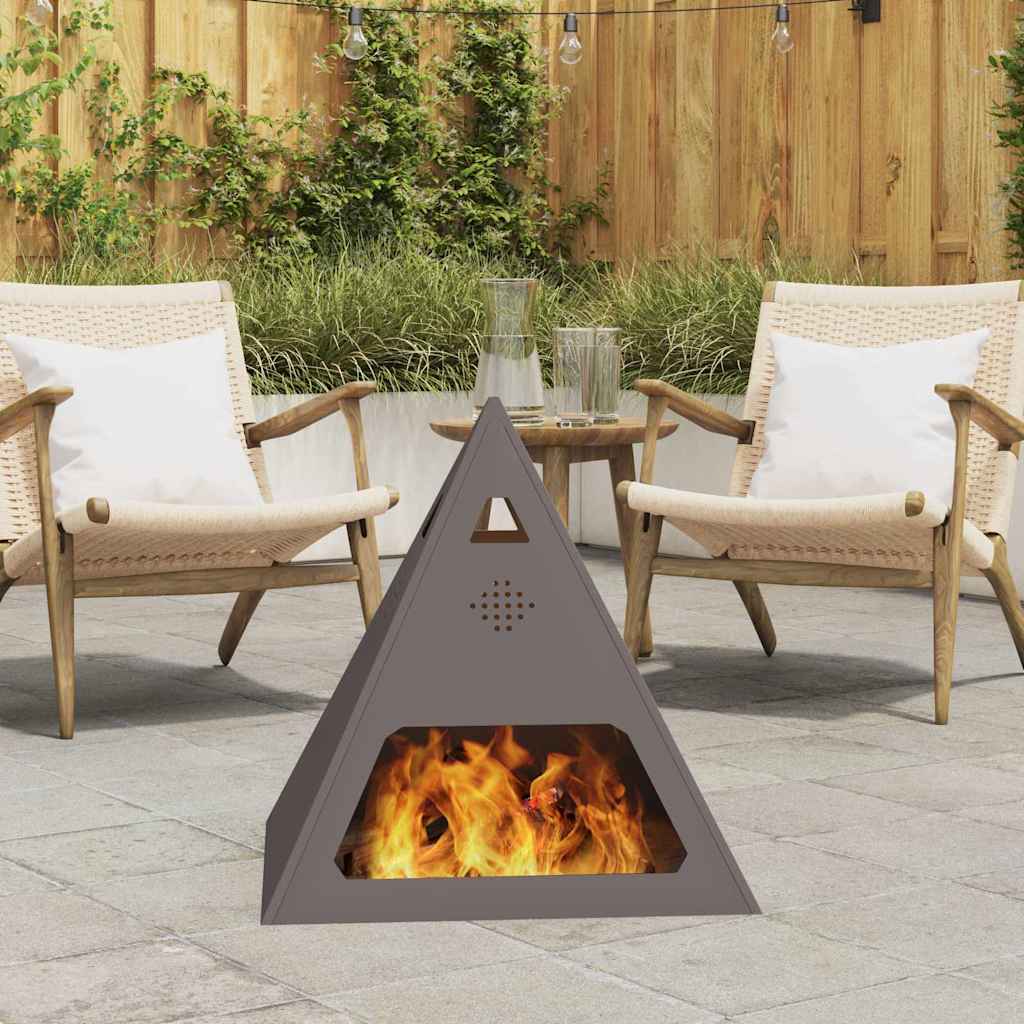Fire Pit Black 50 x 50 x 51 cm Weathering steel
