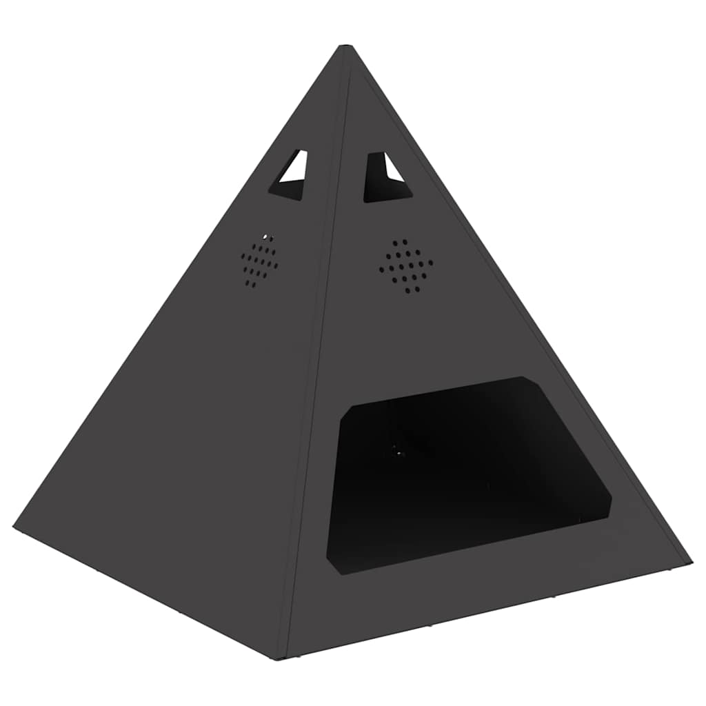 Fire Pit Black 50 x 50 x 51 cm Weathering steel