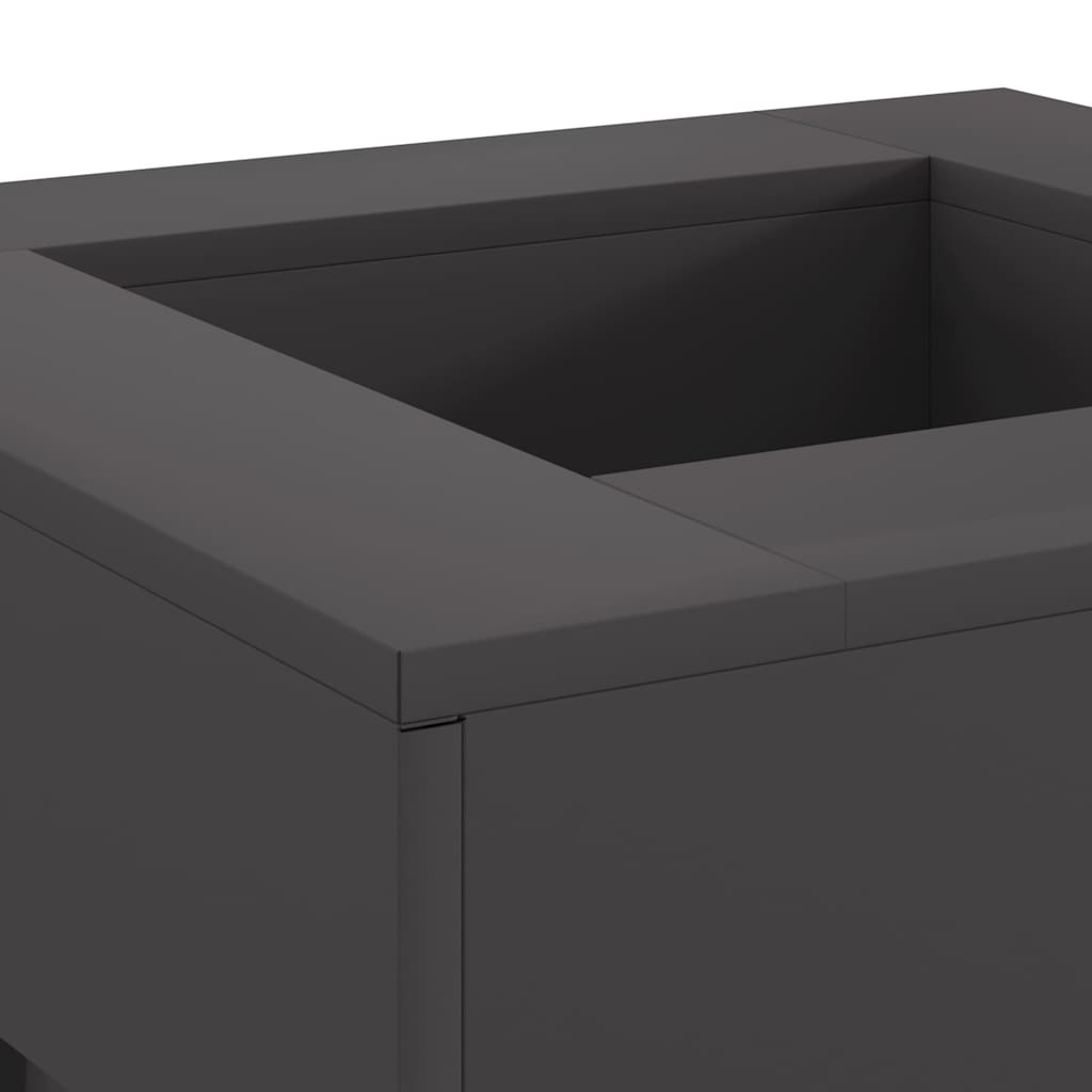 Fire Pit Black 60 x 60 x 30 cm Weathering Steel